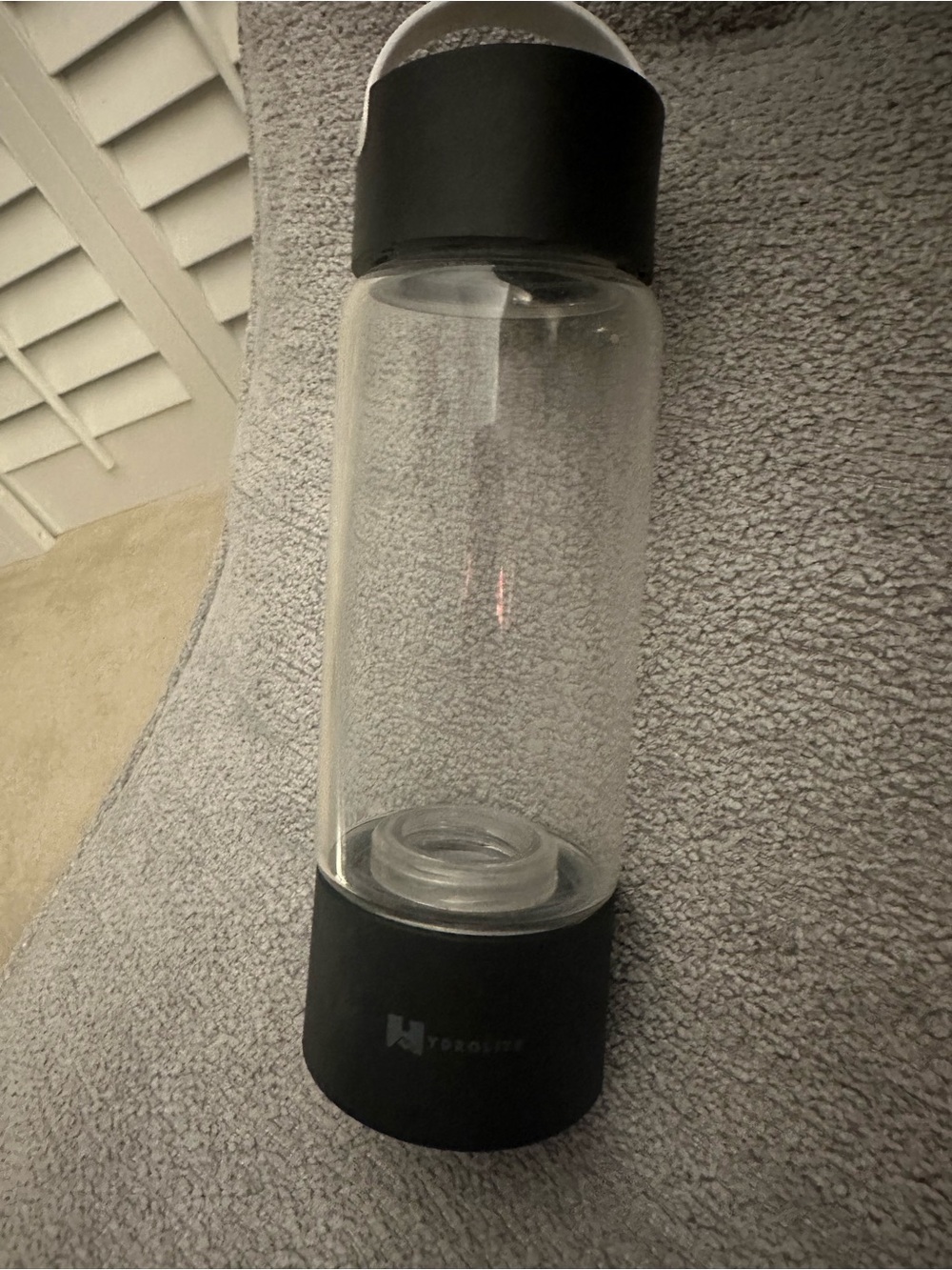 Hydrolite Bottle with Black Base and Cap - Portable Clear Water Bottle